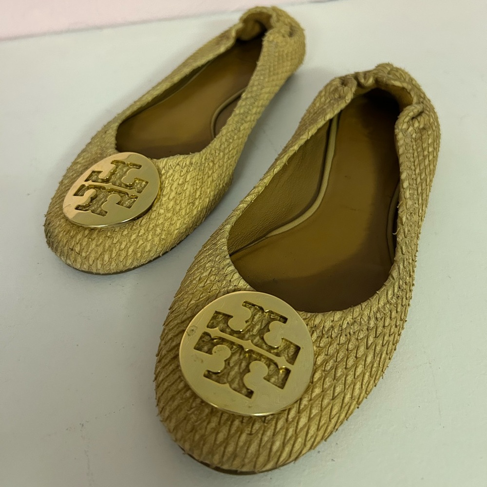 Tory Burch Gold Ballet Flats